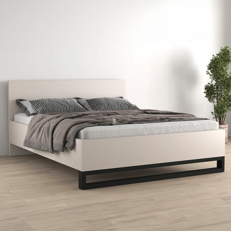 Lit 180x200 sommier inclus Eden Cachemire et Noir