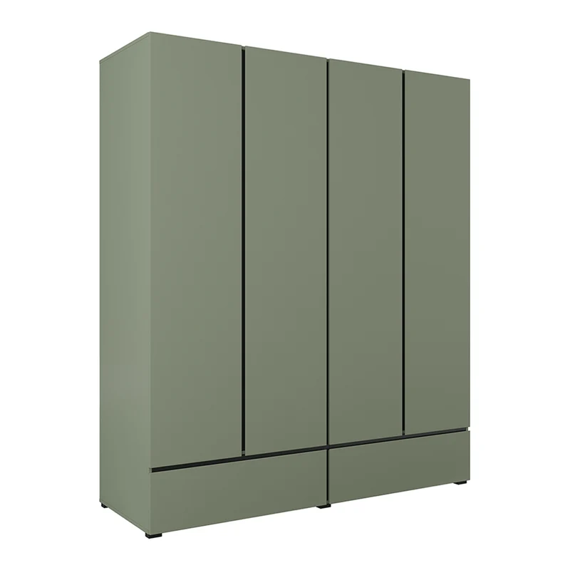 Armoire 4 portes 2 tiroirs Lilia Vert