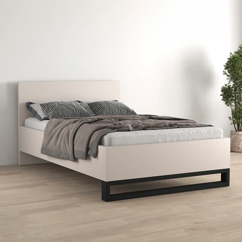 Lit 140x200 sommier inclus Eden Cachemire et Noir