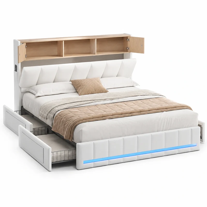 lit-double-160-x-200-avec-led-et-rangement-structure-en-metal-avec-tiroirs-et-tete-de-lit-capitonnee-qkhuok7097kq