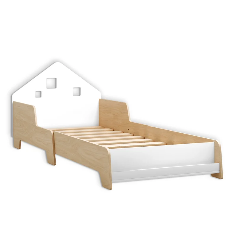 Lit extensible en forme de maison avec éclairage LED - Couleur blanche