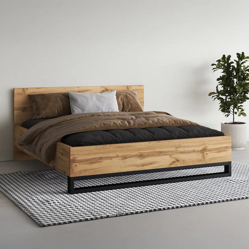 Lit 160x200 sommier inclus Eden Bois et Noir