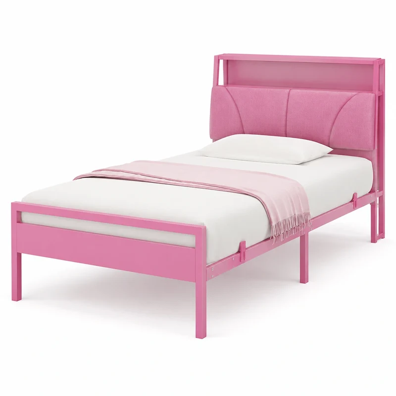 lit-enfant-avec-led-et-ports-usb-90x190-cm-facile-a-assembler-rose-wpgdjy7021qx