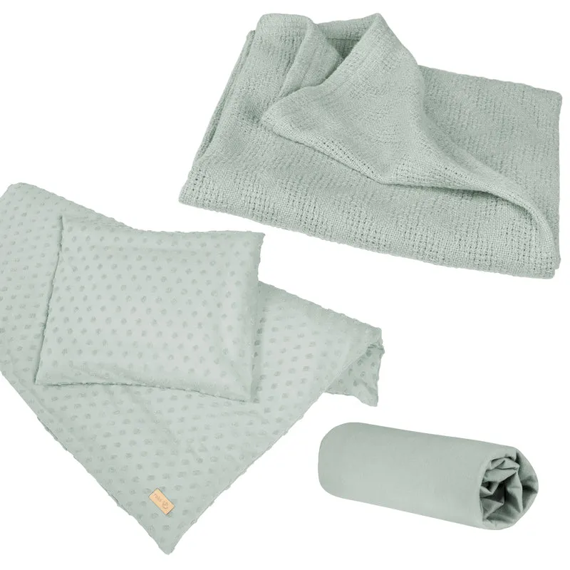 Organic Baby-Geschenkset 'Lil Planet' - BIO-Jersey Schlafen klein - 3-teilig - Frosty green
