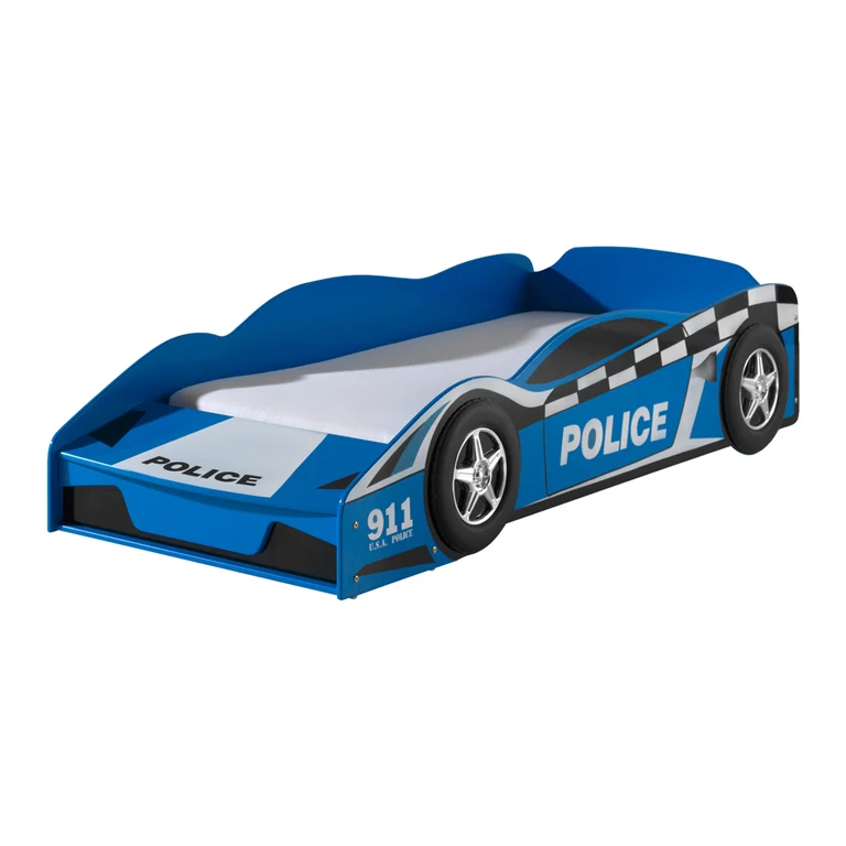 Lit 70x140 Police Sommier inclus Vipack Car beds - Bleu