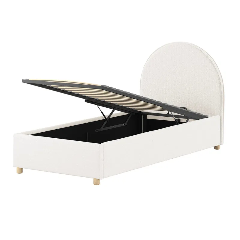Lit coffre 90x200 sommier inclus Vipack Moon Blanc