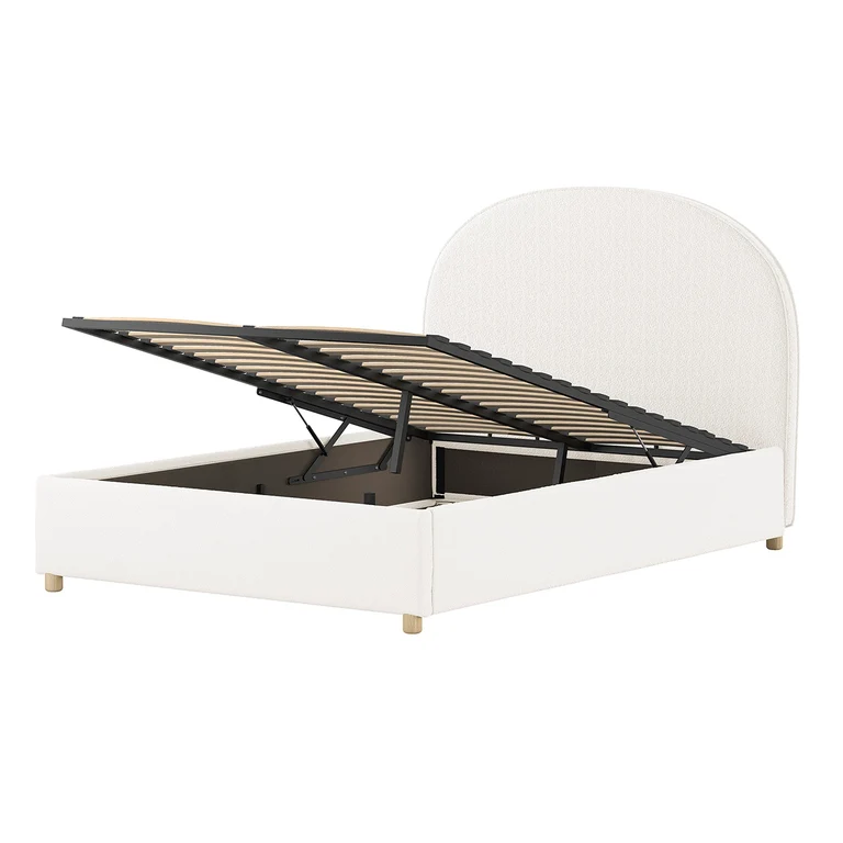 Lit coffre 140x200 sommier inclus Vipack Moon Blanc