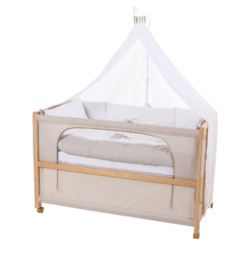 Room Bed 'Liebhabär', 60 x 120 cm, Beistellbett zum Elternbett mit kompletter Ausstattung