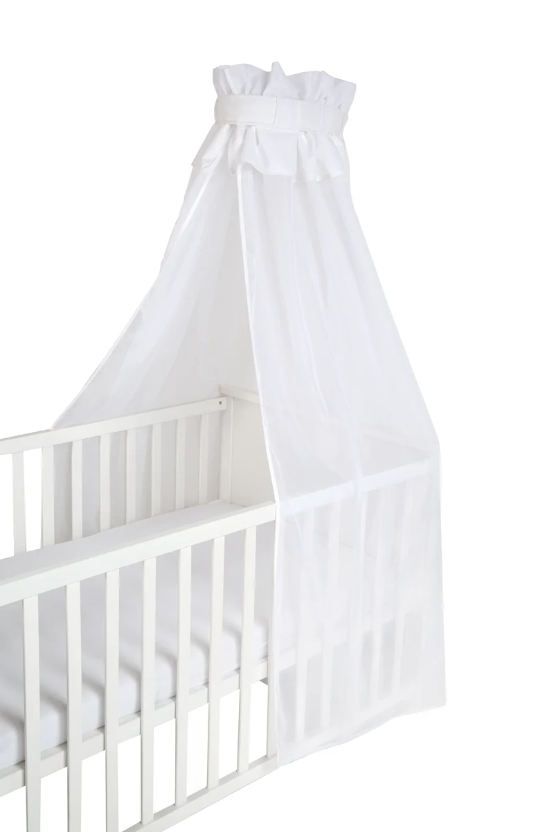 Babybett Himmel, weiß, 16 % Baumwolle, 84 % PES, (HxBxT) 160 x 250 x 0,5 cm