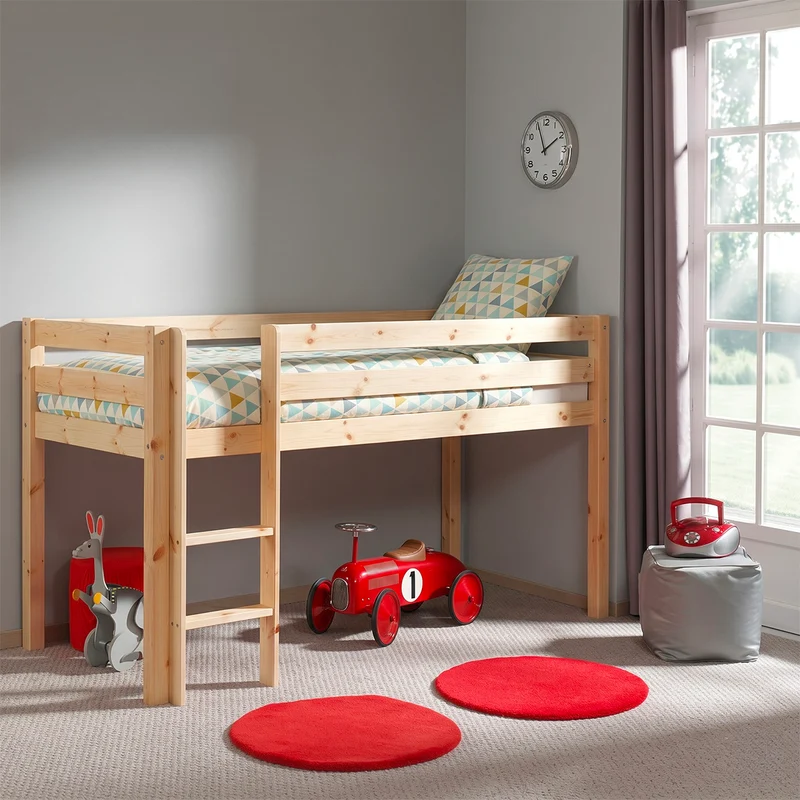 Lit Mi-Hauteur 90x200 Sommier Inclus Vipack Pino - Bois