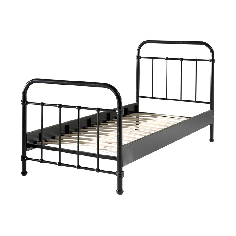 Lit 90x200 Sommier inclus Vipack New York - Noir