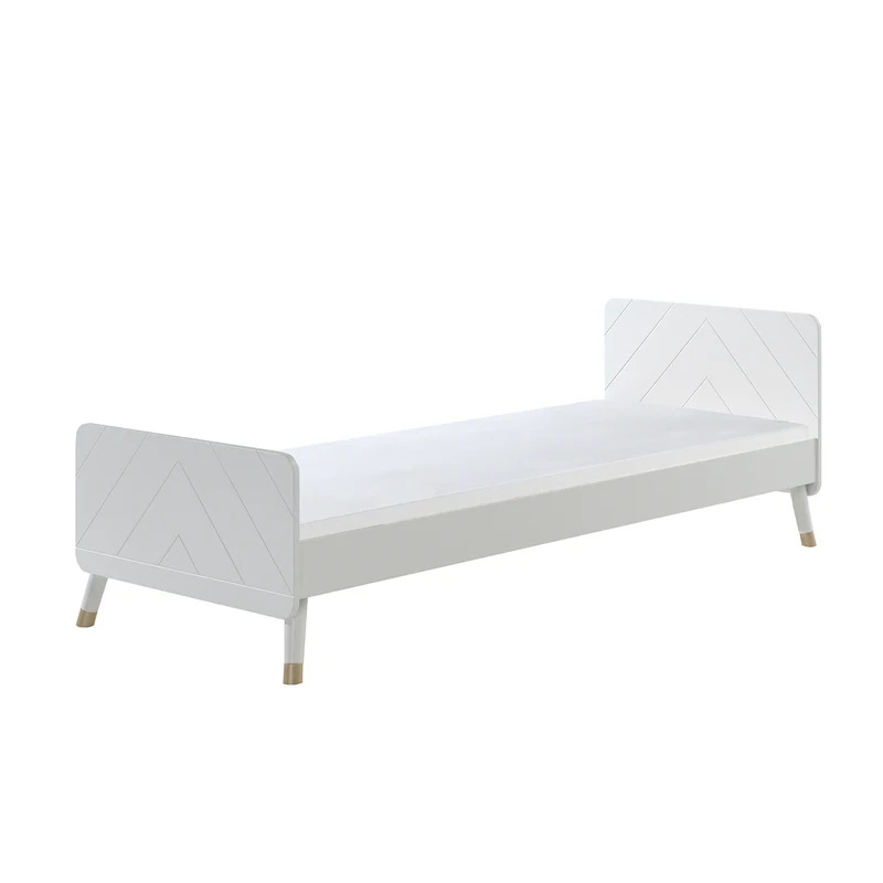 Lit 90x200 Sommier Inclus Vipack Billy - Blanc Satin