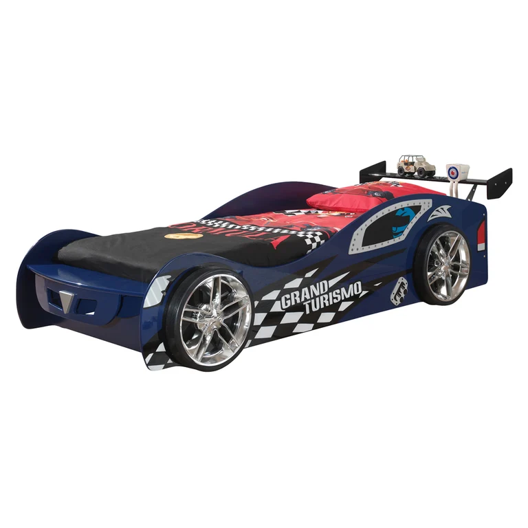 Lit 90x200 Grand Turismo Sommier inclus Vipack Car beds - Bleu