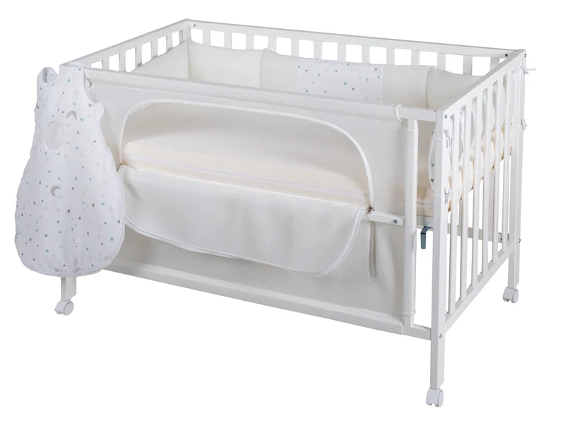 Room Bed 'safe asleep®', 60 x 120 cm, 'Sternenzauber', Beistellbett inkl. Zubehör, weiß lackiert