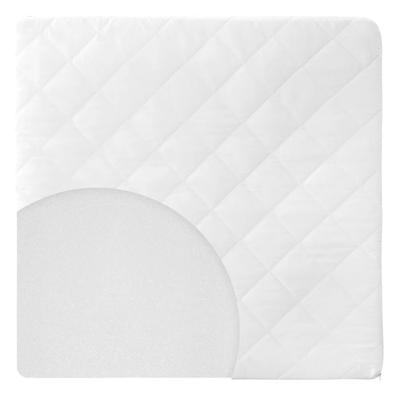 Laufgittermatratze für Laufgitter 100 x 100 cm, Laufstall-Matratze weiß, gesteppt