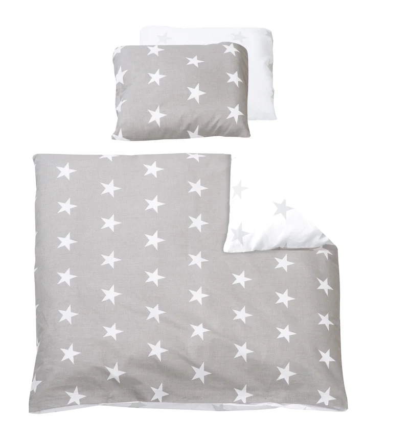 Wiegenbettwäsche 'Little Stars', 2-tlg Wiegenset, Babybettwäsche 80 x 80 cm, 100 % Baumwolle