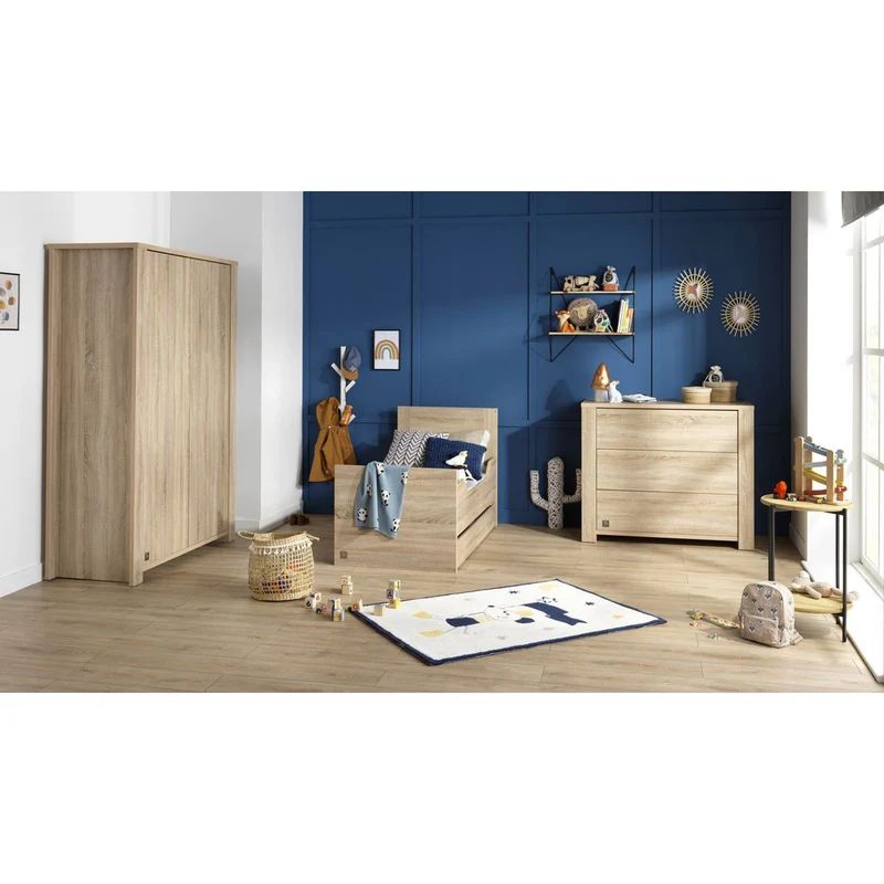 Chambre Antonin : lit bébé évolutif 70x140 + armoire + commode