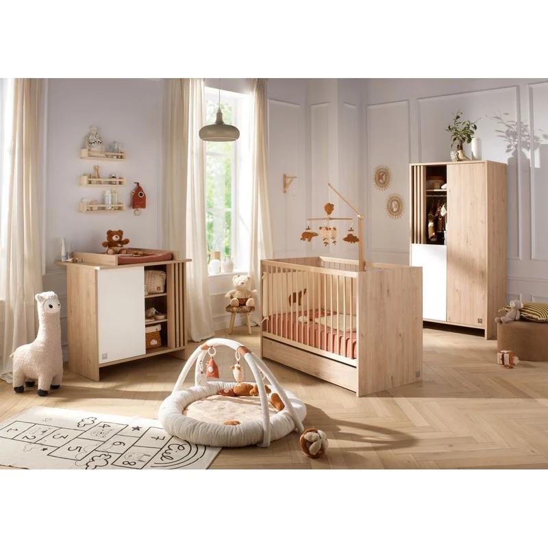 Chambre Tokyo : lit 60x120 + commode + armoire