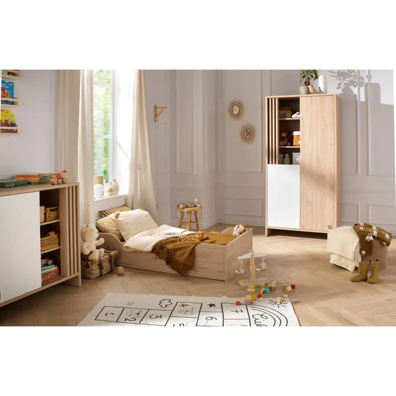 Chambre Tokyo : lit bébé 70x140 + commode + armoire