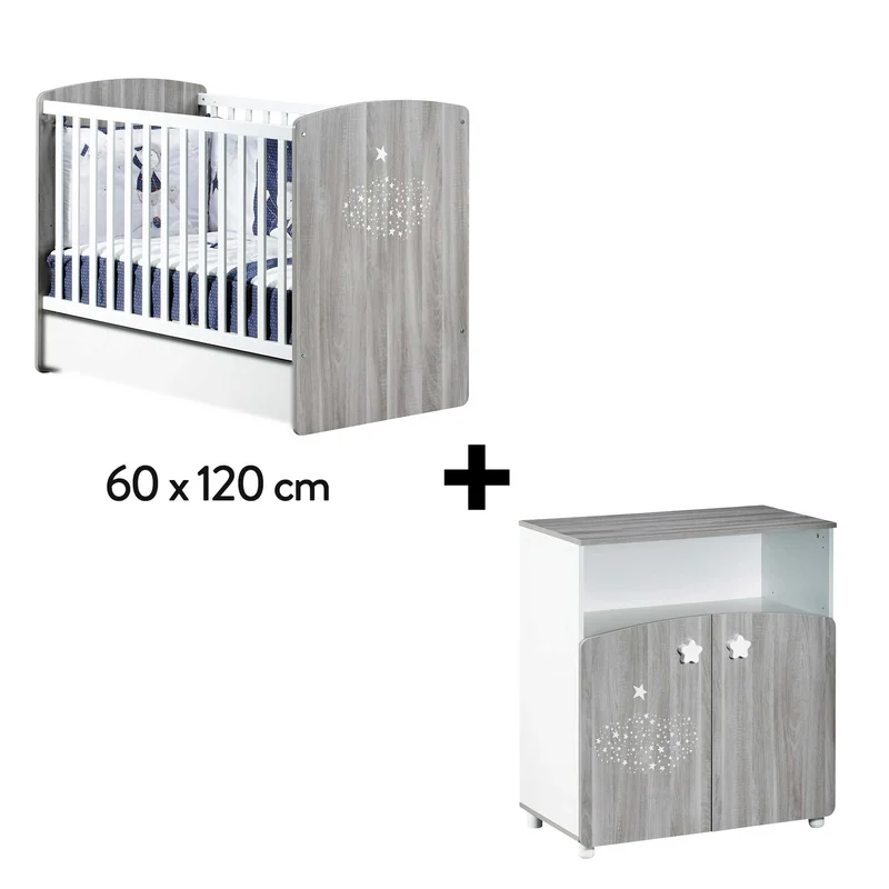 Chambre Hugo Duo : lit 60 x 120 cm + commode