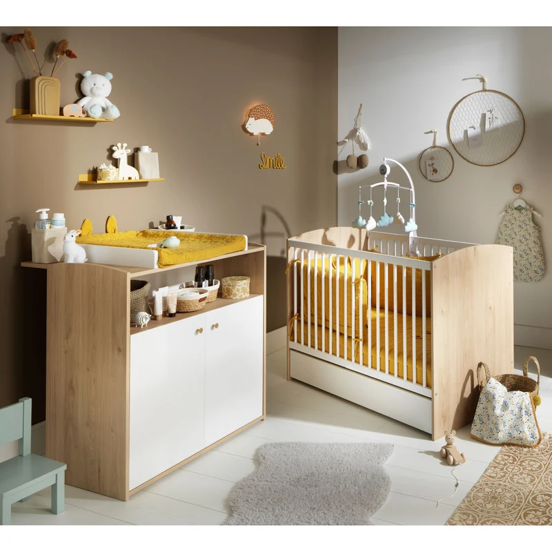 Chambre Alice Duo : Lit bébé 60 x 120 cm + Commode