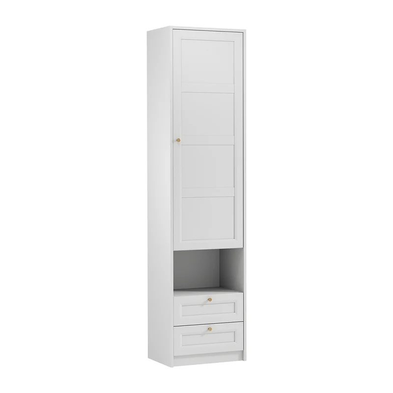 Armoire 1 porte 2 tiroirs Fergus Blanc
