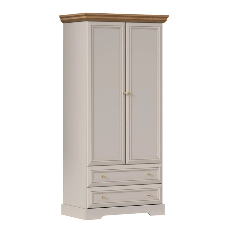 Armoire 2 portes 2 tiroirs Dulci Cachemire et Bois
