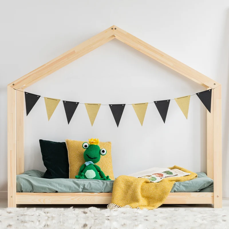 Lit cabane 70x140 sommier inclus Aude Bois