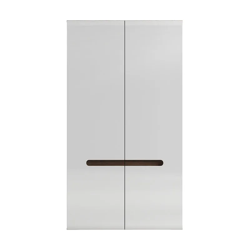 Armoire 2 portes Darrel Blanc laqué et Bois