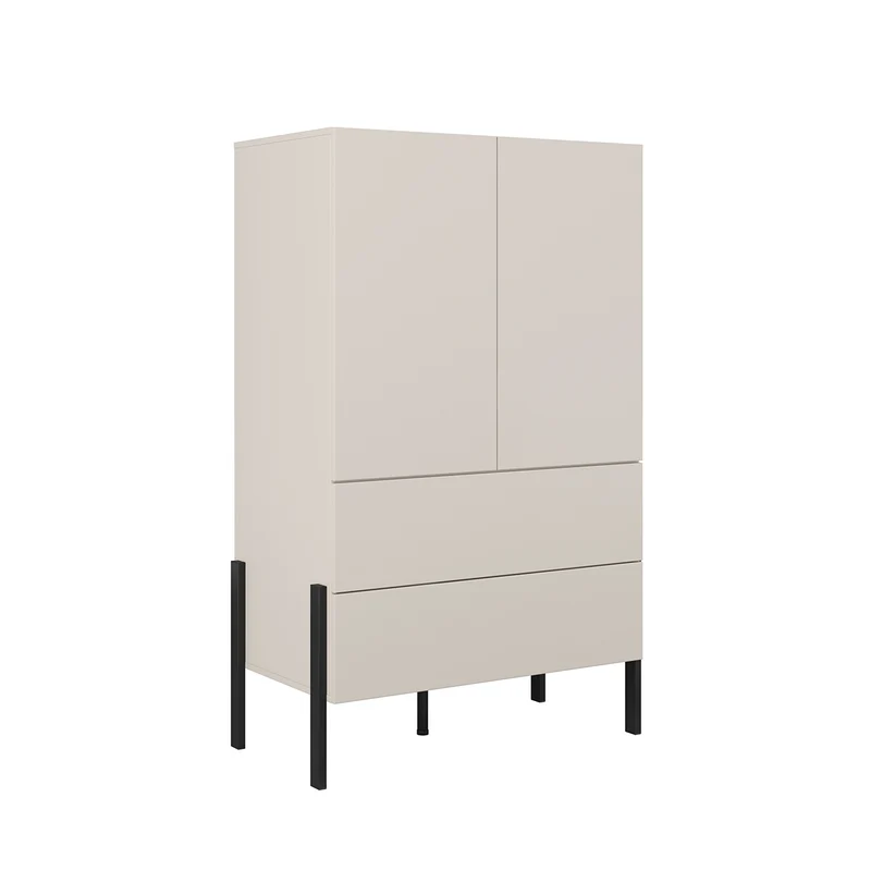Armoire 2 portes 2 tiroirs Bérénice Cachemire