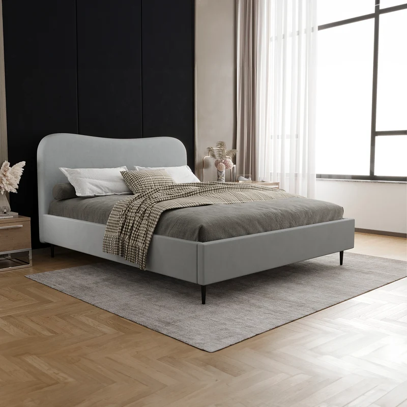 Lit coffre 160x200 sommier inclus Gemma Gris