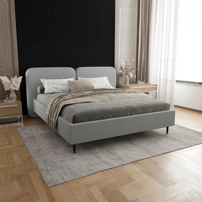 Lit coffre 160x200 sommier inclus Luz Gris