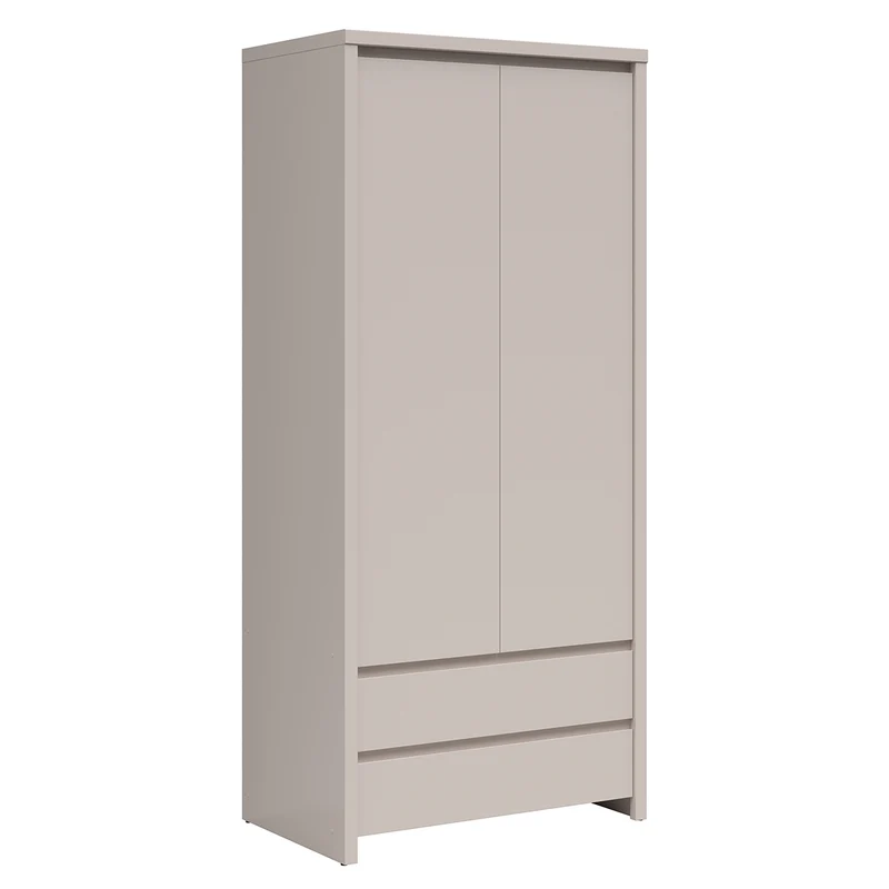 Armoire 2 portes 2 tiroirs Soren Cachemire