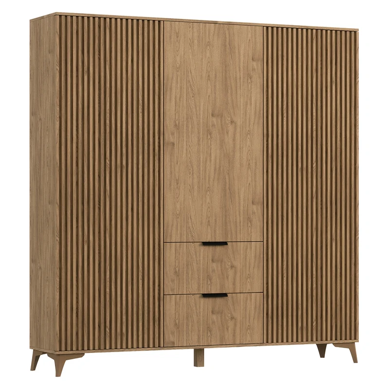 Armoire 3 portes 2 tiroirs Esteban Bois