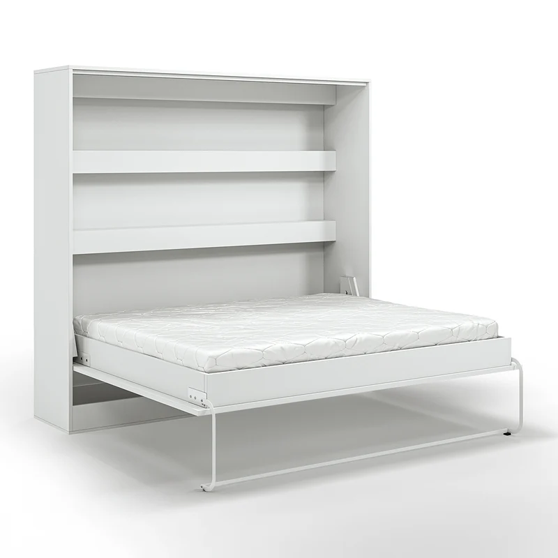 Lit escamotable 160x200 horizontal sommier inclus Devon Blanc