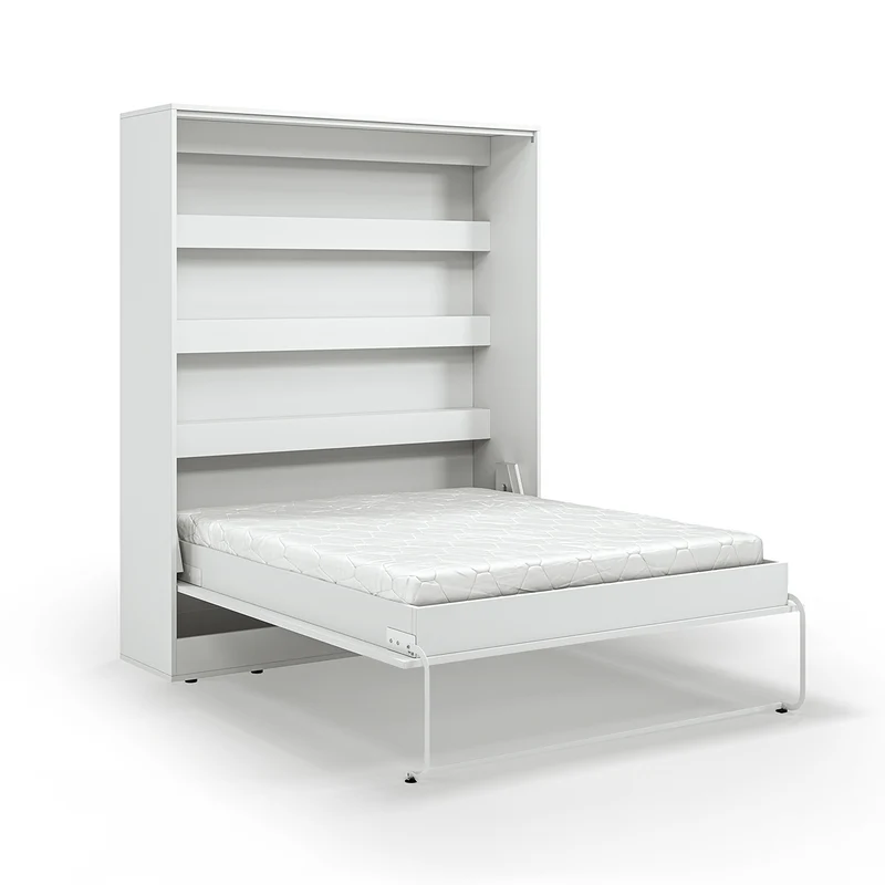 Lit escamotable 160x200 vertical sommier inclus Devon Blanc