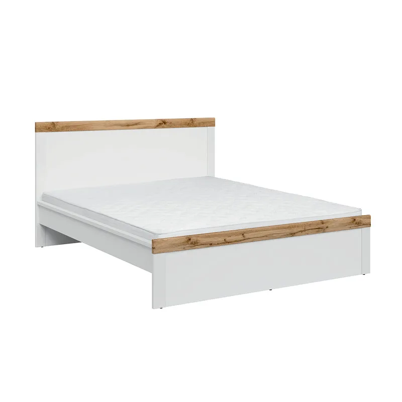 Lit 160x200 Hella Blanc et Bois