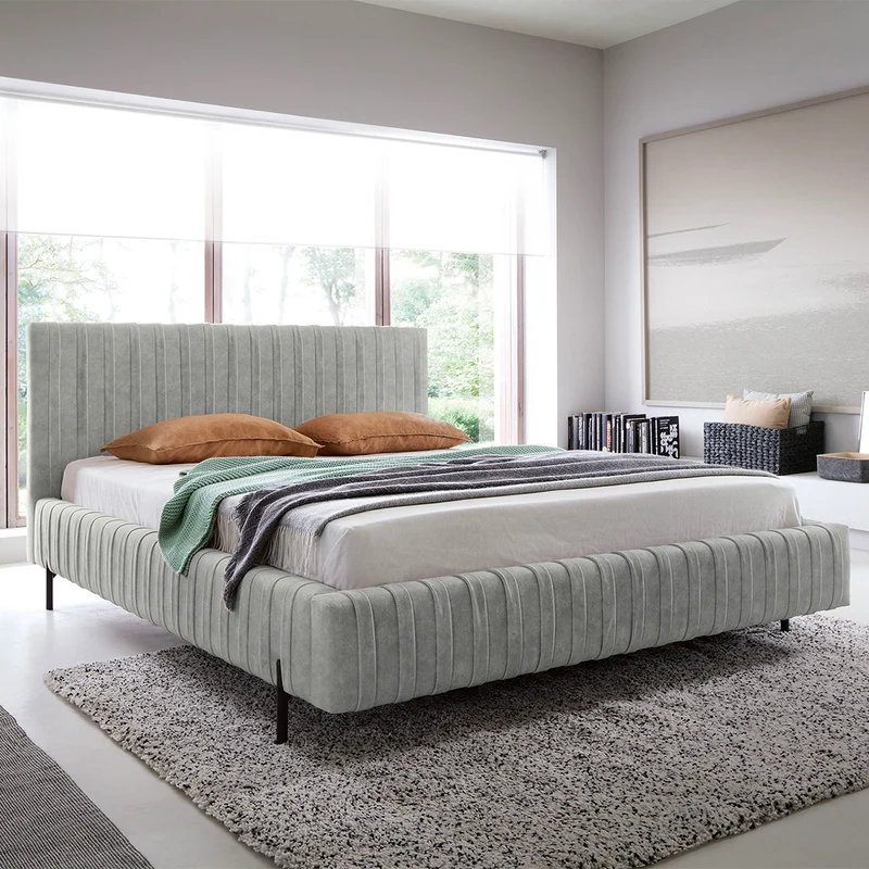 Lit coffre 160x200 sommier inclus Ori Gris