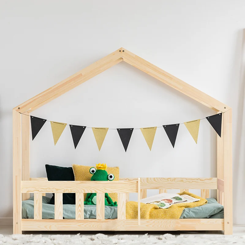 Lit cabane 90x190 sommier inclus Amandine Bois