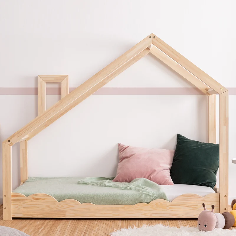 Lit cabane 90x200 sommier inclus Carla Bois