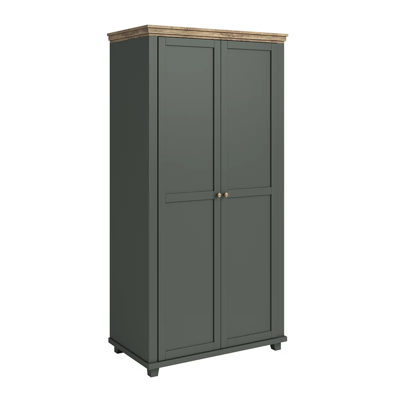 Armoire 2 portes Martin Vert et Bois