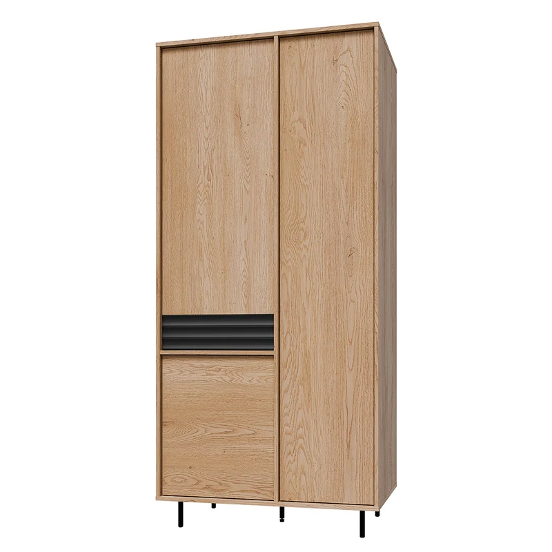 Armoire 3 portes Astra Bois et Noir