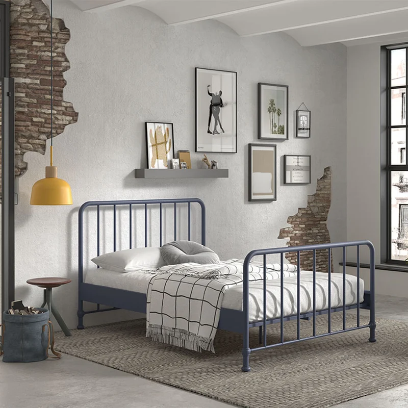 Lit 140x200 sommier inclus Vipack Bronxx Denim mat