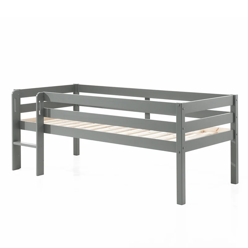 Lit mi-hauteur 90x200 sommier inclus Vipack Pino Gris