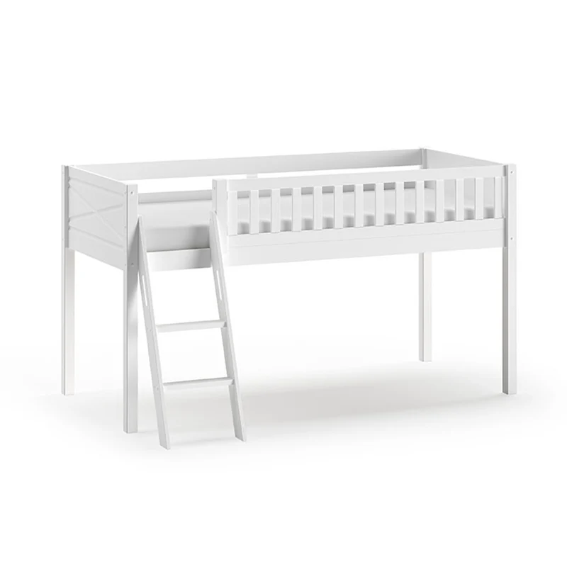 Lit mi-hauteur 90x200 sommier inclus Vipack Scott Blanc