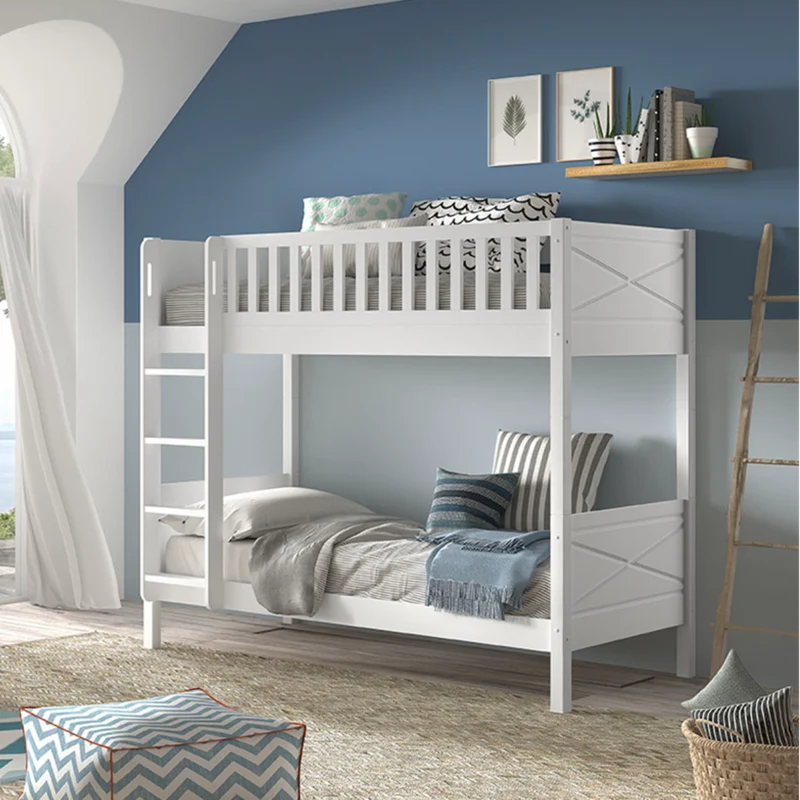 Lit superposé 90x200 sommiers inclus Vipack Scott Blanc