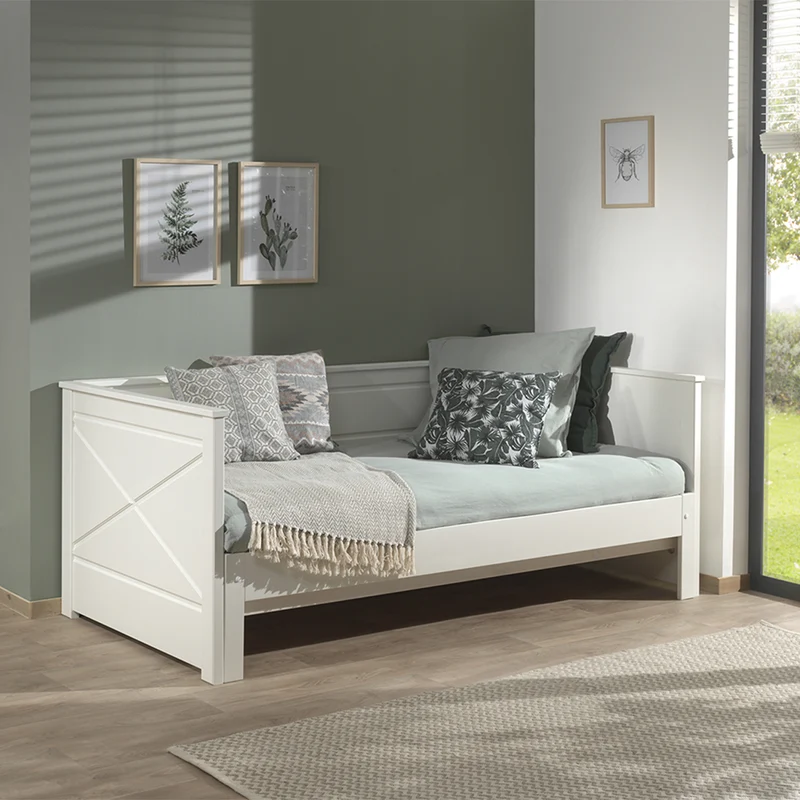 Lit capitaine 90x200 sommier inclus Vipack Scott Blanc