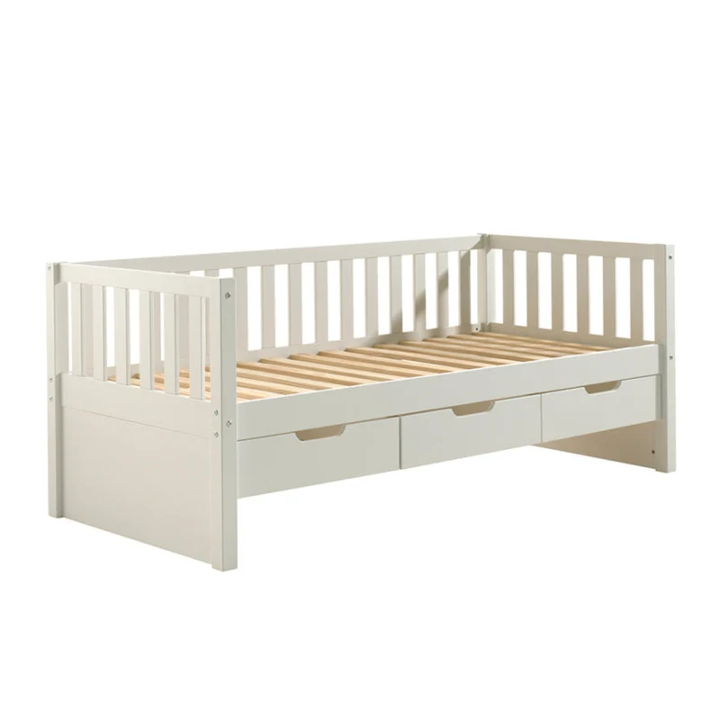 Lit banquette 90x200 sommier et 3 tiroirs inclus Vipack Fritz - Blanc