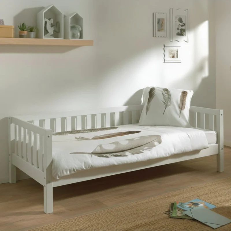 Lit banquette 90x200 sommier inclus Vipack Fritz - Blanc