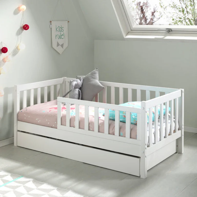 Lit 70x140 sommier et tiroir inclus Vipack Tod - Blanc